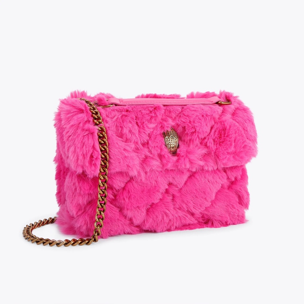 Kurt Geiger Vibrant Pink Fur Shoulder Bag